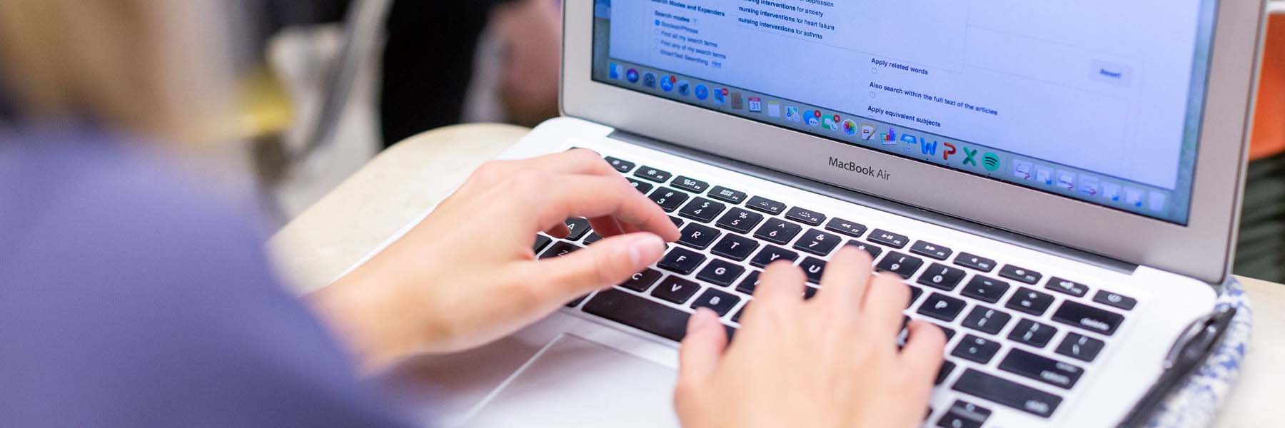 Student using laptop